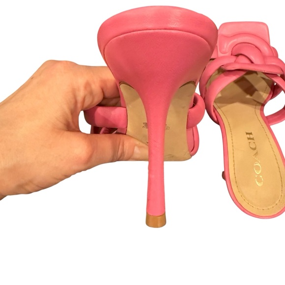 Coach Kellie Women's Bubblegum Pink Slide Leather Sandals sz 8.5 - Picture 7 of 10